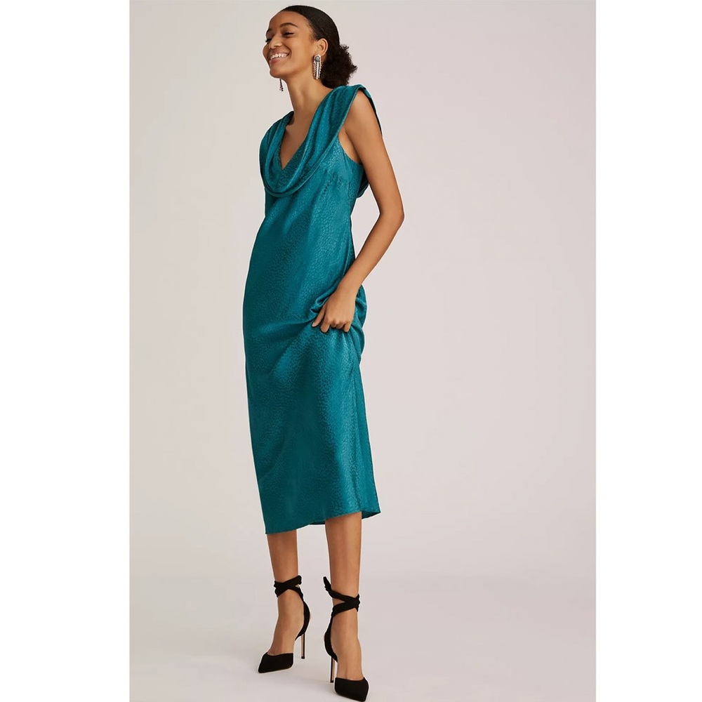 Anthropologie Maeve Cowl Neck Midi Dress